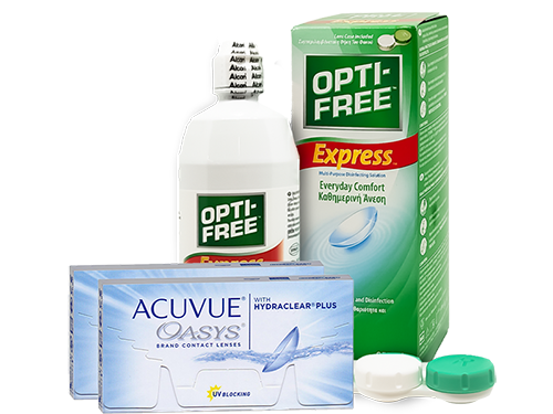 Lentes de Contato Acuvue Oasys + Opti-Free Express - Packs