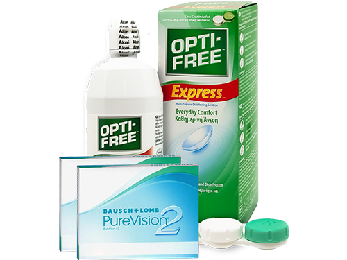 Lentes de Contato Purevision2 + Opti-Free Express - Packs