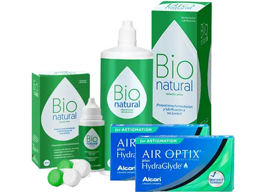 Air Optix Plus HydraGlyde for Astigmatism + BioNatural Acessório Lentes de Contacto