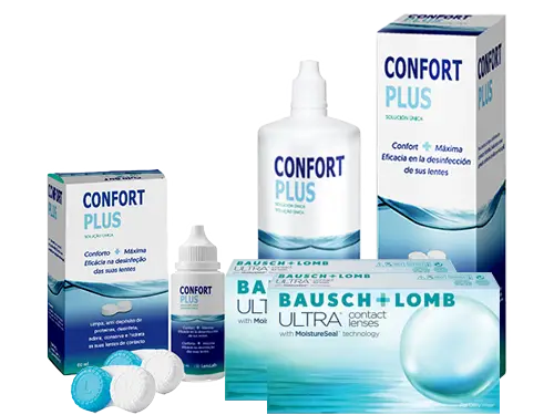 Bausch+Lomb ULTRA + Confort Plus (3 Lentes x 2 + 360ml x 1 + Kit Viagem  60ml)