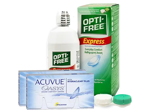Lentes de Contato Acuvue Oasys + Opti-Free Express - Packs