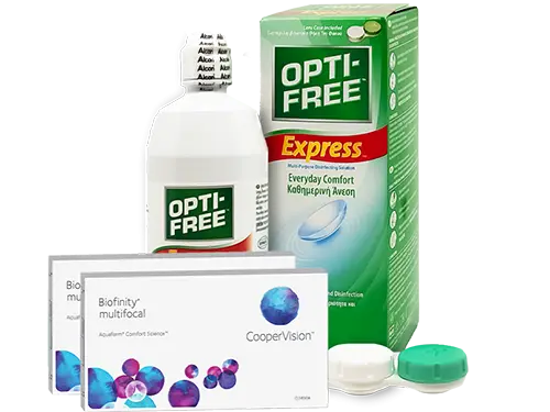 Lentes de Contato Biofinity Multifocal + Opti-Free Express - Packs