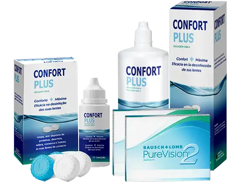 Lentes de Contato Purevision2 + Confort Plus - Packs