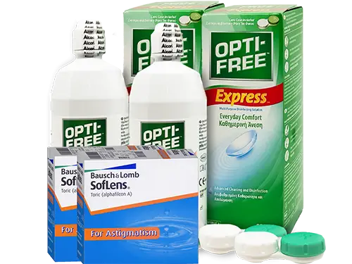 Lentes de Contato Soflens Toric + Opti-Free Express - Packs