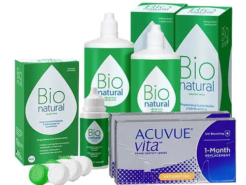 Lentes de Contato Acuvue Vita for Astigmatism + BioNatural - Packs